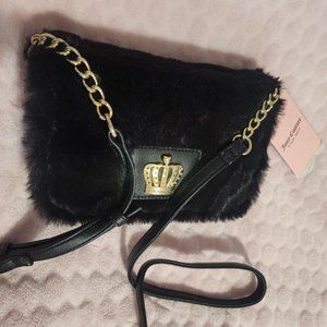 Juicy Couture Black Faux Fur Crossbody